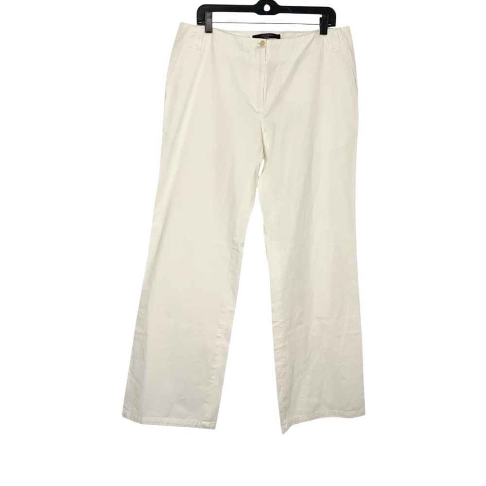 Weekend MaxMara Women’s Size 14 Off White Wider Leg Casual Pants Quiet Luxury
